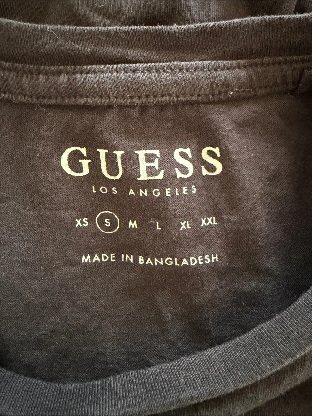 Guess Black Tee with White and Red Logo